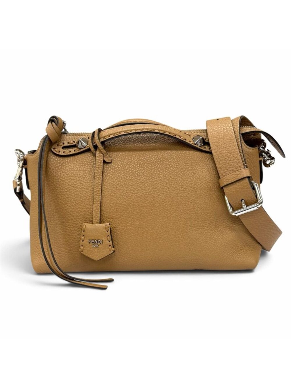 Fendi by the Way Selleria Medium Grain Calf Leather Beige 2-Way Shoulder Bag